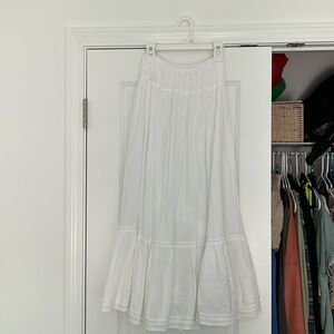 Long white maxi skirt